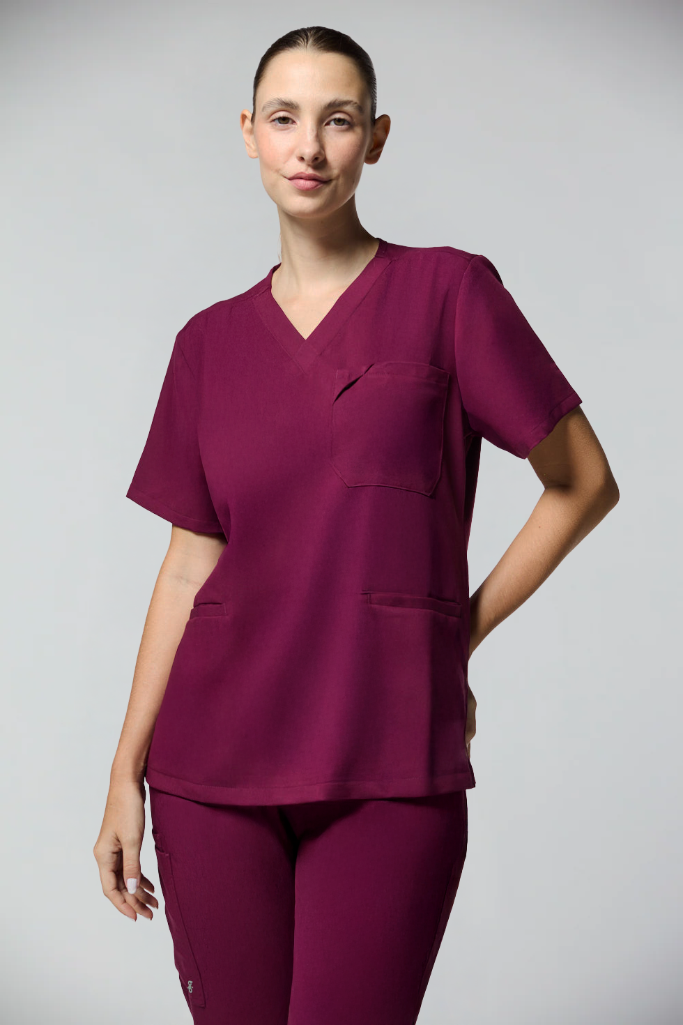 Soft Angelita Burgundy women's scrub set