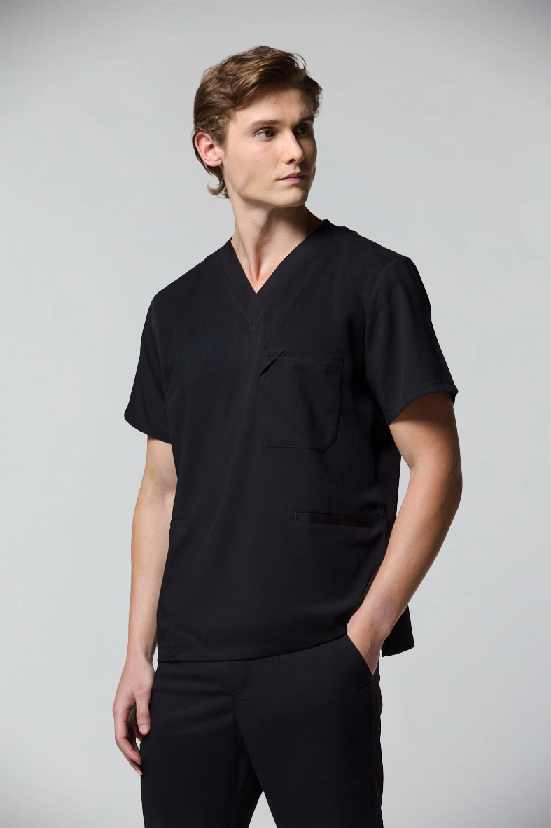 Soft Jatene Black Men's Scrub Set