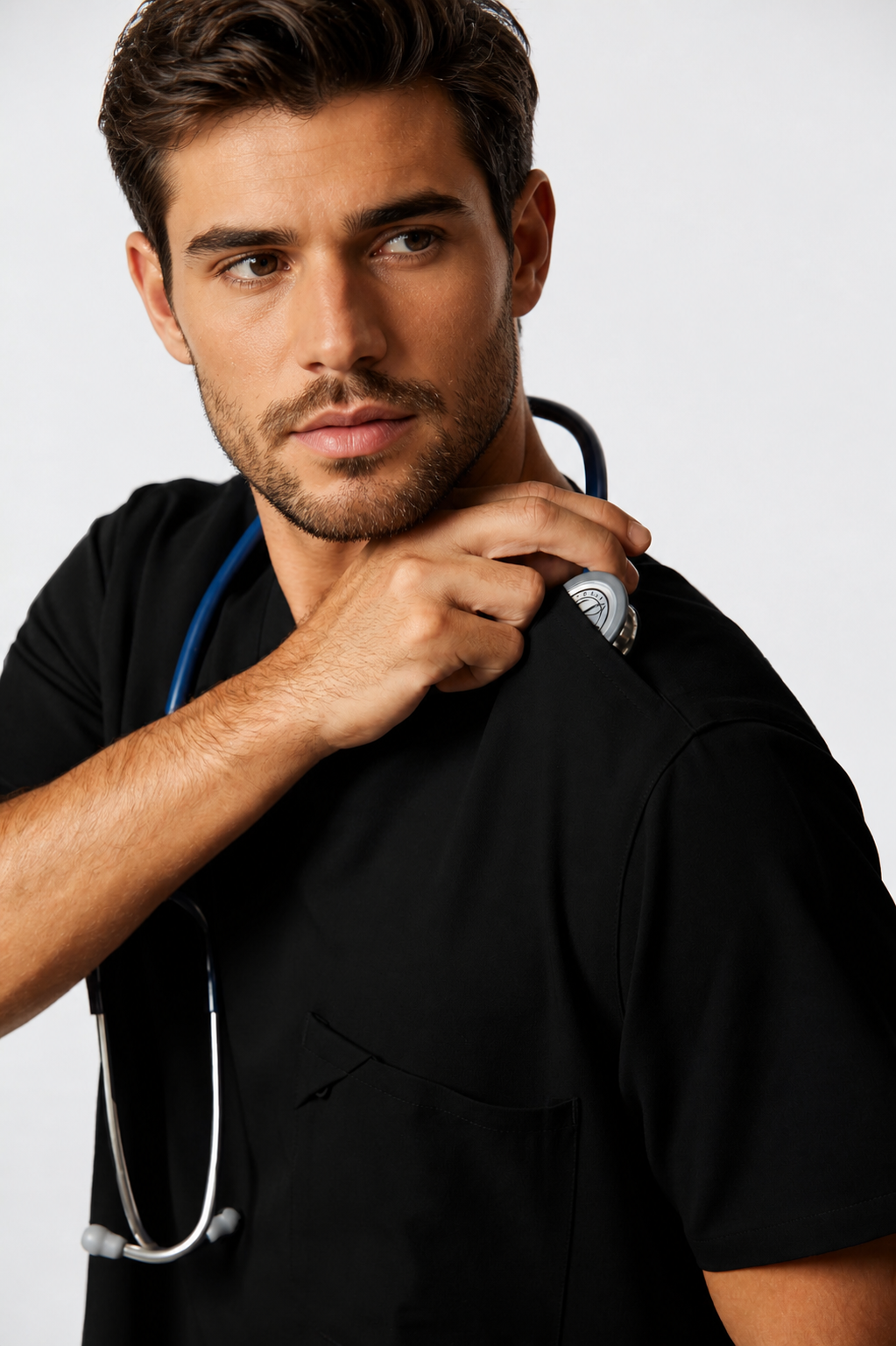 camiseta scrub masculina Soft Jatene Preto - Pijama Cirurgico