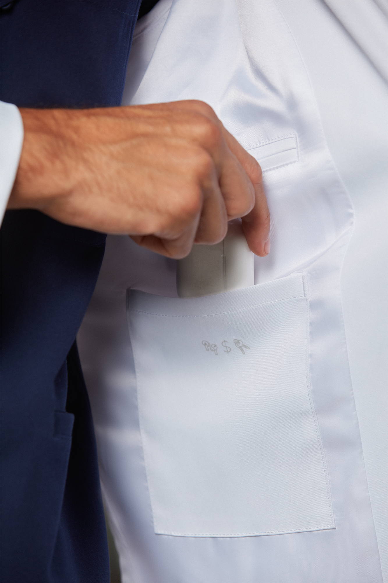 jaleco masculino Tech Fleming Branco - Elegante