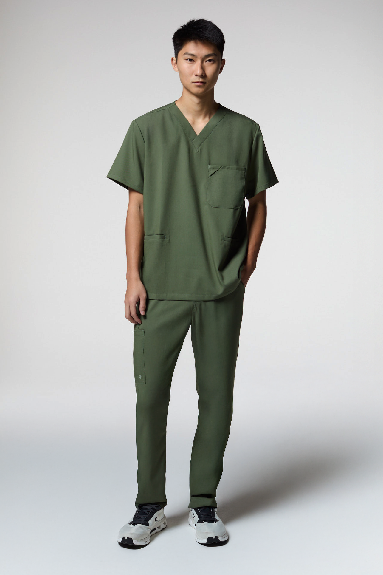 Jatene Men's Soft Scrub Set Olive Green
