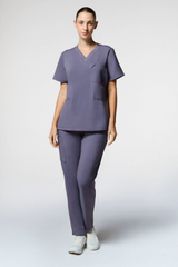 Soft Angelita Grey Women's Scrub Set