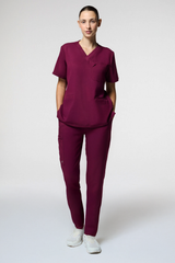 Soft Angelita Burgundy women's scrub set