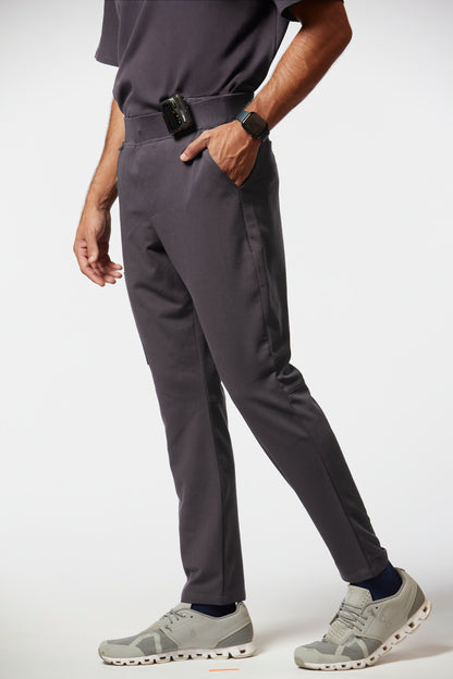 calça scrub masculina Soft Jatene Cinza - Pijama Cirurgico