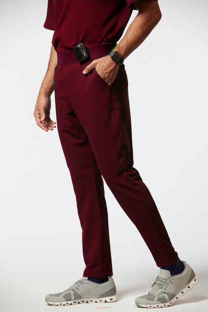 calça scrub masculina Soft Jatene Vinho - Pijama Cirurgico