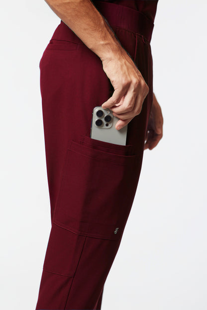 calça scrub masculina Soft Jatene Vinho - Pijama Cirurgico