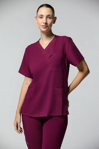 Soft Angelita Burgundy women's scrub set