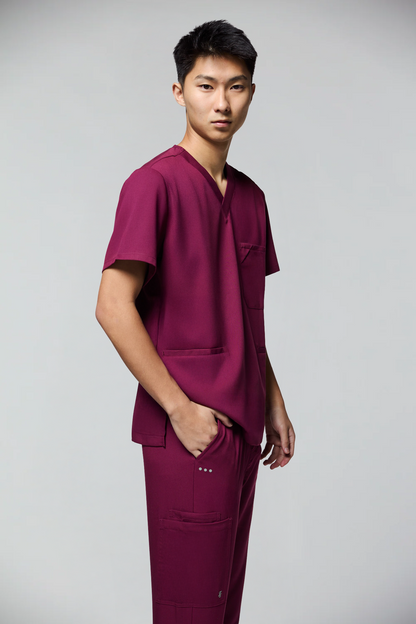 Soft Jatene Wine men's scrub set
