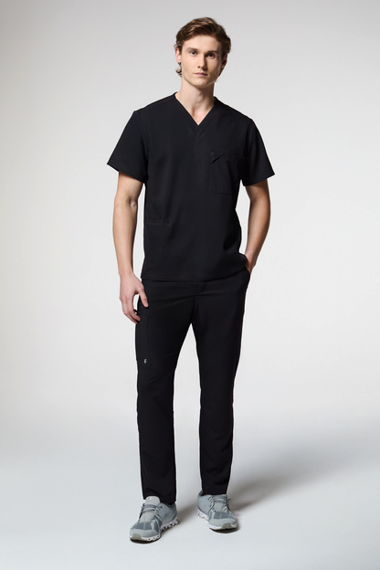 Soft Jatene Black Men's Scrub Set